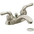 Moen 4551BN Monticello Two-Handle Bathroom Faucet with Drain Assembly Brushed Nickel