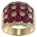 18k Yellow Gold Ruby and 1/2ct TDW Diamond Estate Ring (I-J, SI1-SI2)