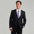 Hickey by Hickey Freeman Men's Navy Worstered Wool 2-piece Suit