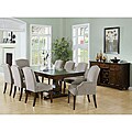 Dark Cognac Veneer Top Pedestal Table