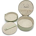 Morelle and Co. 'Jennifer' Green Leather Round Zippered Jewelry Box