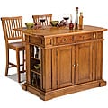 Home Styles Distressed Oak Kitchen Island and Stools