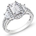 14k White Gold 2 1/2ct TDW Emerald-cut Diamond Ring (G-H, SI1-SI2)