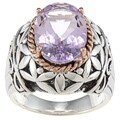 Meredith Leigh 14k Yellow Gold and Sterling Silver Pink Amethyst Ring