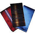 Dmitry Men's Italian Silk Pocket Squares (Pack of 3)