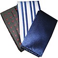 Dmitry Men's Italian Silk Pocket Squares (Pack of 3)