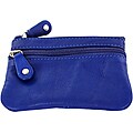 Blue Leather Keychain Coin Purse