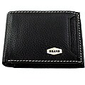 Brand Black Leather Bi-fold Wallet