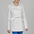 Ivanka Trump Women's Embroidery Detail Double Breasted Belted Trench