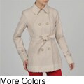 Ivanka Trump Women's Lace Detail Double Breasted Belted Trench
