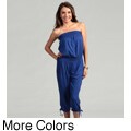 LA Class Junior's Strapless Blouson Jumpsuit