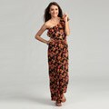 LA Class Junior's One-shoulder Floral Jumpsuit