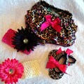 Baby Girl Leopard Bloomer 4-piece Gift Set