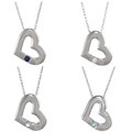Jenne Gemstone Sterling Silver Gemstone Open Heart Necklace