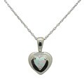 Sterling Silver Simulated Opal Heart Necklace