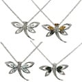 High-polish Sterling Silver Dragonfly Pendant and Rope-chain Necklace