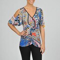 Annalee and Hope Women's Paisley Butterfly Sleeve Top