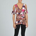 Annalee and Hope Women's Paisley Butterfly Sleeve Top