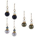Charming Life 14k Goldfill FW Pearl and Crystal Earring Set (7-8 mm)