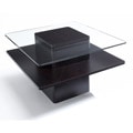 Glass/ Dark Coffee Wood 30-inch End Table