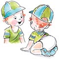 Art Impressions Front-n-Back 'Baby Boy' Rubber Stamp