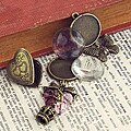 Vintage Metal Trinkets-Heart Photo Charms 3/Pkg