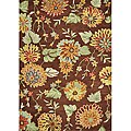 Antoinette Hand-tufted Brown Wool Rug (7'10 x 11')