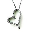 New! 14k White Gold 1/2ct TDW Diamond Heart Necklace (G-H, SI1-SI2)
