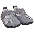 Little Blue Lamb Infant/ Toddler Hand-stitched Grey Leather Walking Shoes