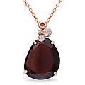 18k Pink Gold over Silver Garnet and Diamond Accent Necklace