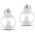 14k Gold South Sea Pearl and 1ct TDW Diamond Earrings (H-I, SI1-SI2) (15-16 mm)