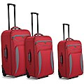 Benzi Red / Grey 3-piece Luggage Set