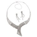LinaJoy Silvertone Clear Cubic Zirconia Jewelry Set