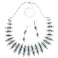 LinaJoy Silvertone Blue and Clear Cubic Zirconia Jewelry Set