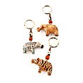 Soapstone Zebra with Bead Keychain (Kenya)