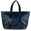 Vintage Reign 'Nomi' Blue Leather Tote Handbag