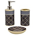 Square Root Chocolate 3-piece Bathroom Accessory Set