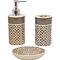 Lovely Lattice Taupe 3-piece Bathroom Accessory Set