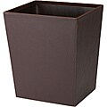 Chocolate Brown Leatherette Waste Basket with Tin Liner