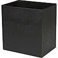 Black Leatherette Waste Basket with Plastic Liner