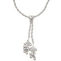 New! Carolee Silver Storm Silvertone Faux-pearl 20-inch Interlocking Lariat Necklace