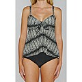 Island Pearls Missy's Tan/ Black 2-piece Tankini
