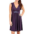 Stanzino Women's Purple Embellished Empire Waist Dress