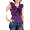 Stanzino Women's Ruffled V-neck Top