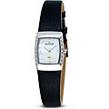 Skagen Women's Rectangle Black Leather Strap Watch
