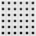 SomerTile 11.75x11.75 Chic Frames White and Black Porcelain Mosaic Tiles (Case of 10)