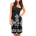 Stanzino Women's Black/ White Damask Halter Dress
