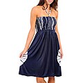 Stanzino Women's Navy/ White Jeweled Halter Dress