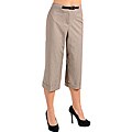 Stanzino Women's Plus Khaki Betled Cropped Pants