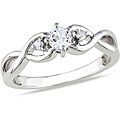 Miadora Sterling Silver 1/3ct TGW White Sapphire and Diamond Accent Ring